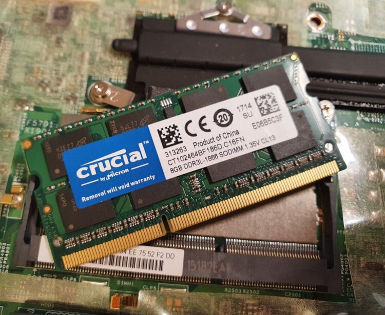 New Crucial 8GB module to be installed to Lenovo Yoga 500